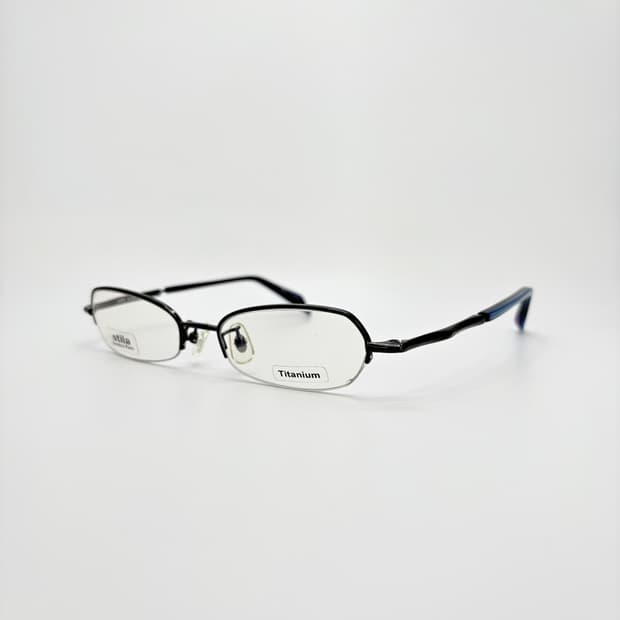 STILA LUNETTES 그레이블루 티타늄 반무테