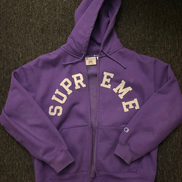 슈프림 챔피온 아치로고 후드집업 m 퍼플