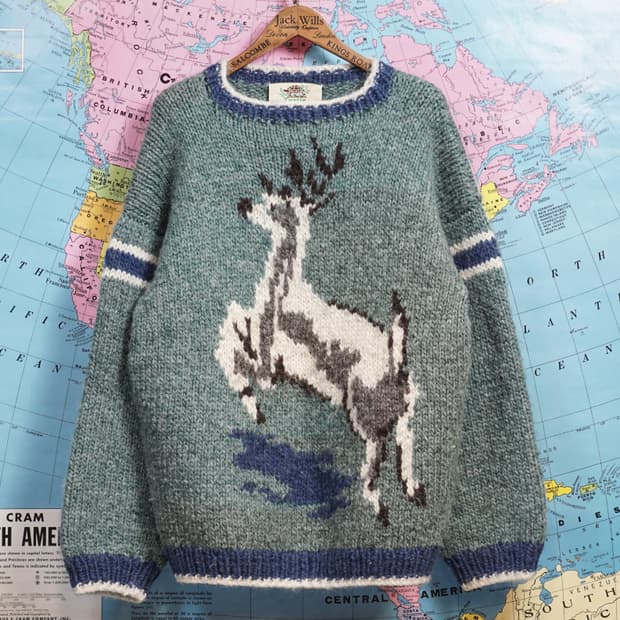 캐나다 Turtle 퓨어 울 핸드메이드 니트