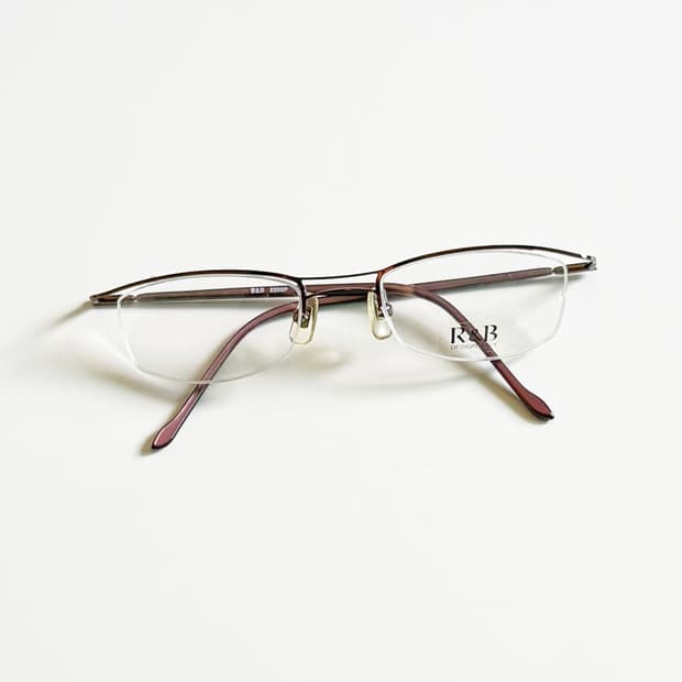 R&B EYEWEAR 반무테 스퀘어 메탈 빈티지 안경