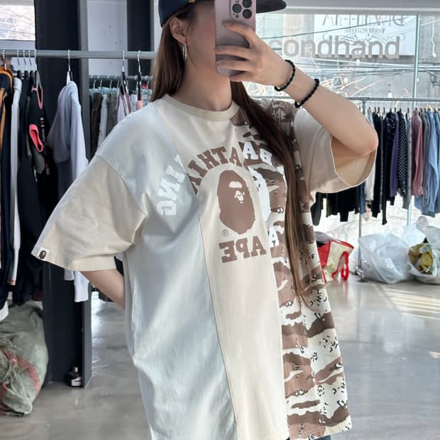 베이프 데저트 카모 사루 반팔티