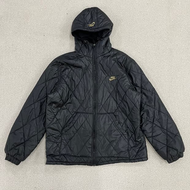 [XL] 나이키 올드스쿨 금색 로고 퀄팅 경량 패딩 자켓 0106M1