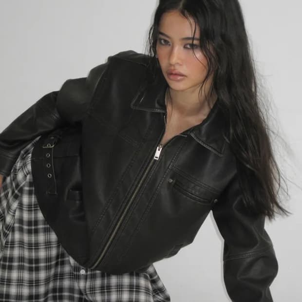 블랙업 쿠다 워싱 레더자켓