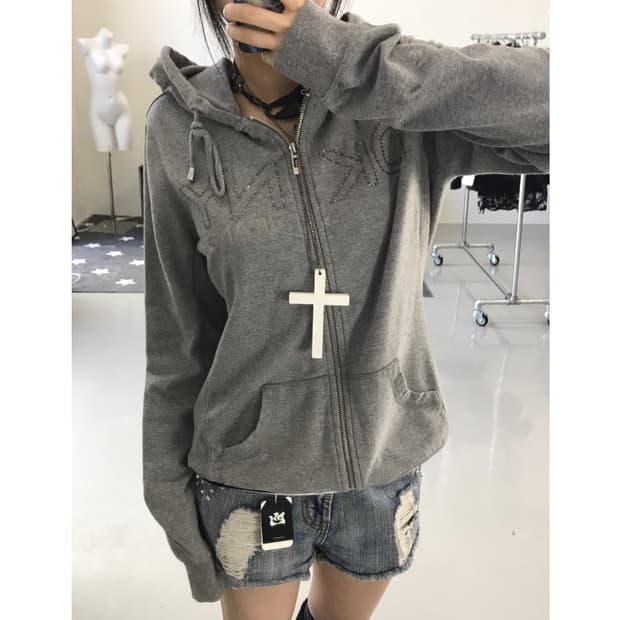 Dkny Cubic Zip Up Hoodies