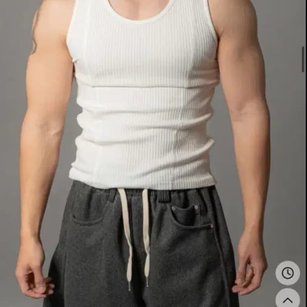 머슬핏 나시 차콜색