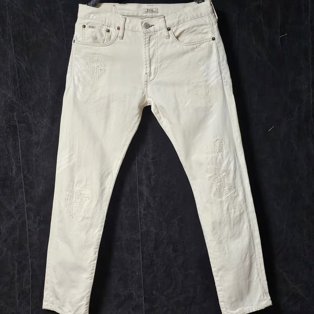 30인치[폴로 랄프로렌]남성 설리번 슬림핏 화이트 진 청바지