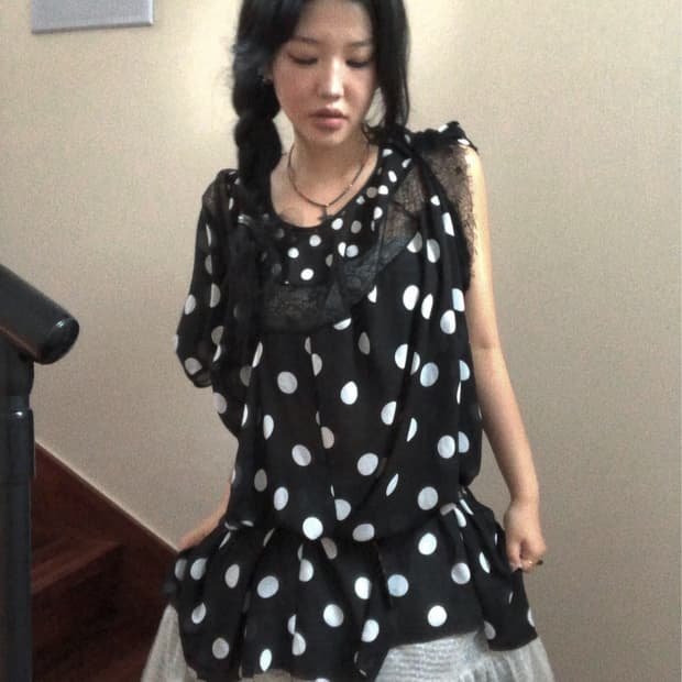 JUNYA WATANABE 폴카 도트 레이스 원피스