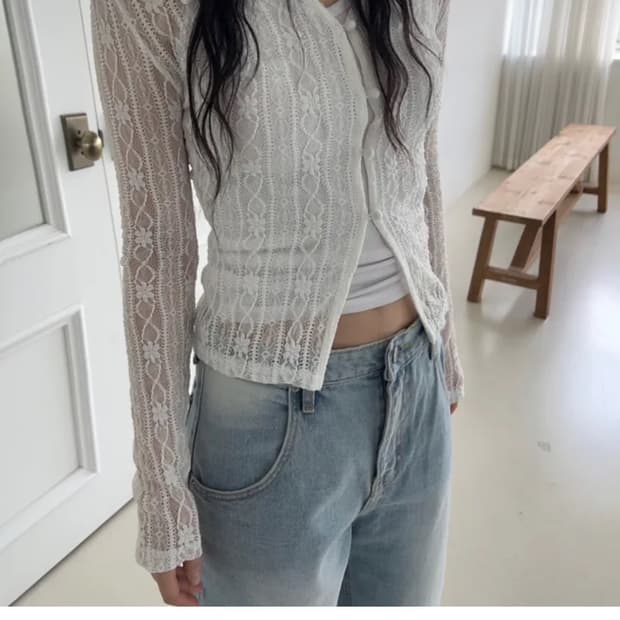 lace layered shirt (white)