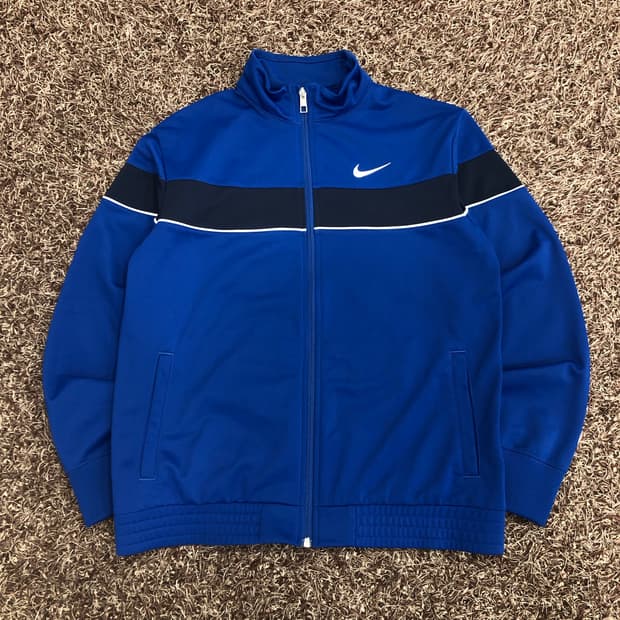 나이키 블루 져지 트랙 자켓