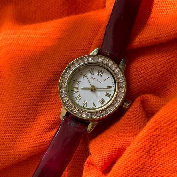 Vintages minigold leather watch