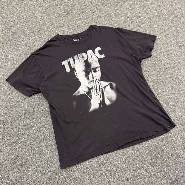 XL) 2PAC 빈티지 프린팅 반팔 티셔츠