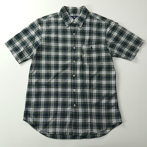 CK412 XL 폴로 90s 클래식 타탄체크 반팔 셔츠 남방
