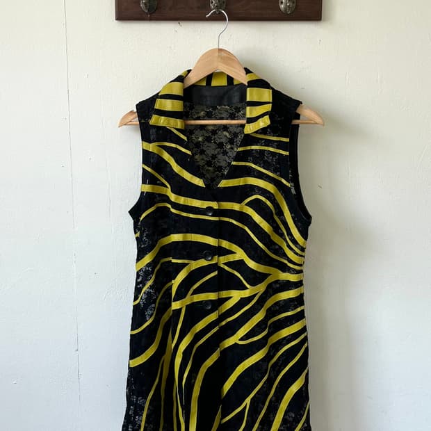 Japan vtg 시스루 레더 베스트 자켓