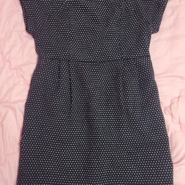 급처상태좋음!메긴매긴나잇브릿지 밑단러플레이스 도트 모직 원피스 레니본st