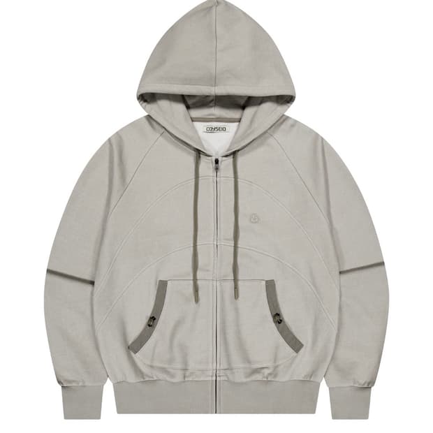 코이세이오 스트링 포켓 후드집업 샌드