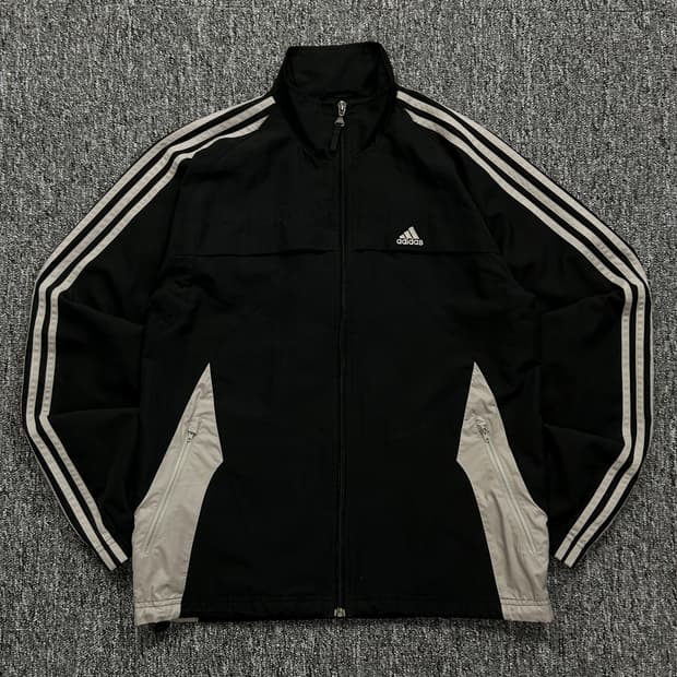 아디다스 올드스쿨 그레이 사이드라인 바람막이 M