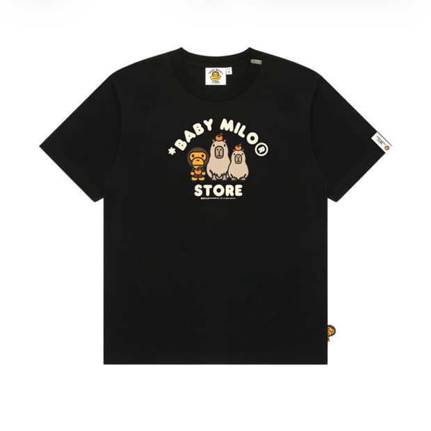 베이프 마일로 레귤러 핏 티셔츠 블랙 S