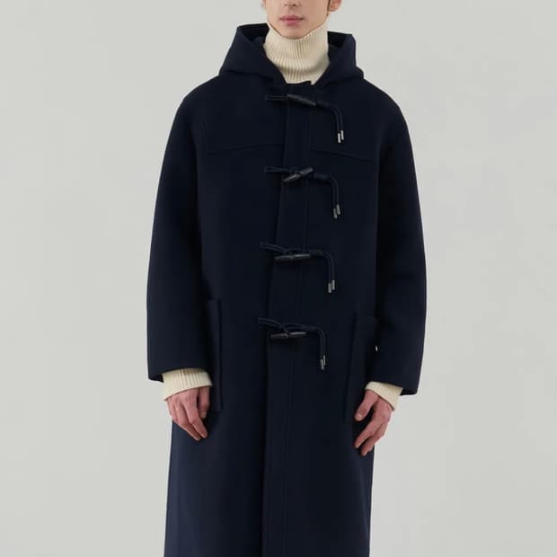 [새상품ㅣXLㅣ품절]드로우핏 세인트 오버핏 프리미엄 울 더플 코트 네이비