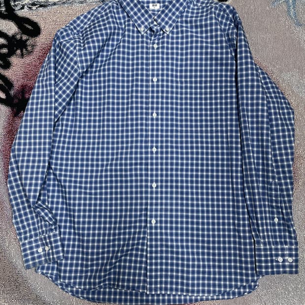 [XL] uniqlo brodcloth check shirts 