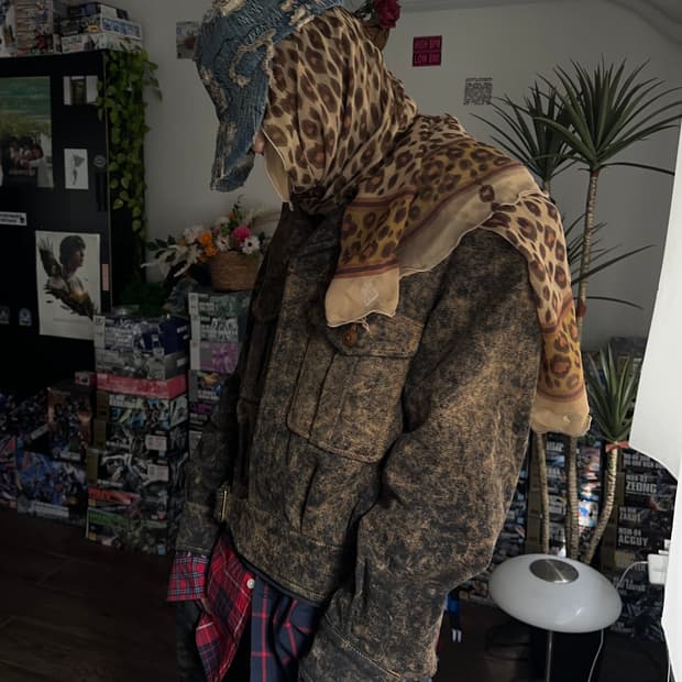 Cidu Leathers 더티 & 러스티 쉘 더블 데님 자켓