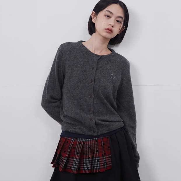 오헤시오 가디건 BASIC STANDARD CARDIGAN, GRAY