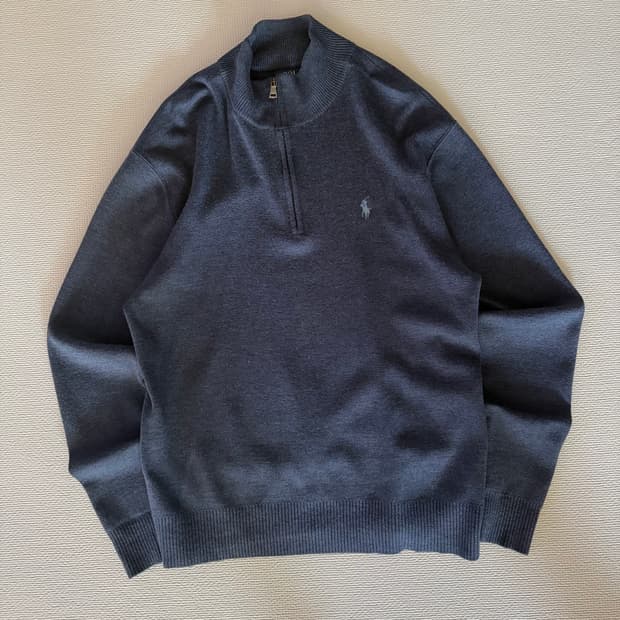 폴로 랄프로렌 메리노 울 반집업 니트