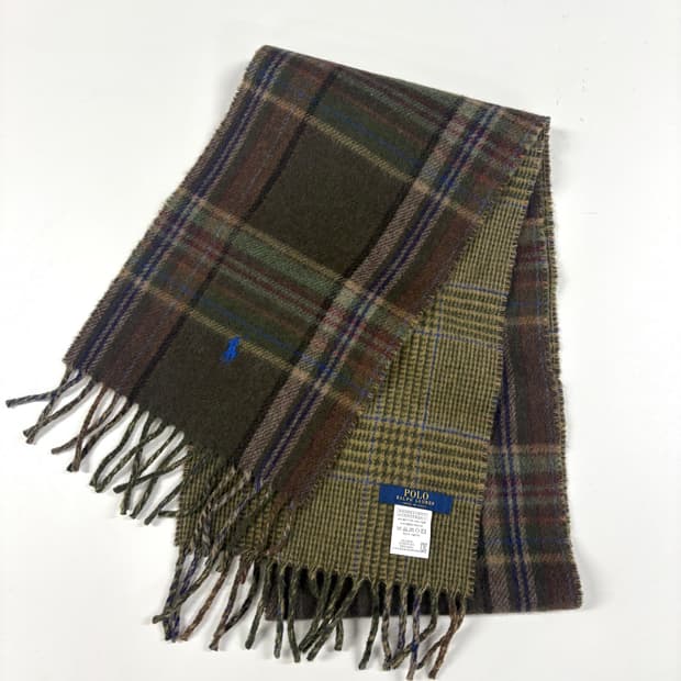 폴로 울 체크 목도리 CK9797