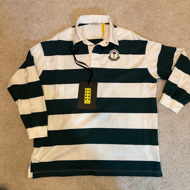 몽클레르 x 팜 엔젤스 스트라이프 롱슬리브 폴로 셔츠