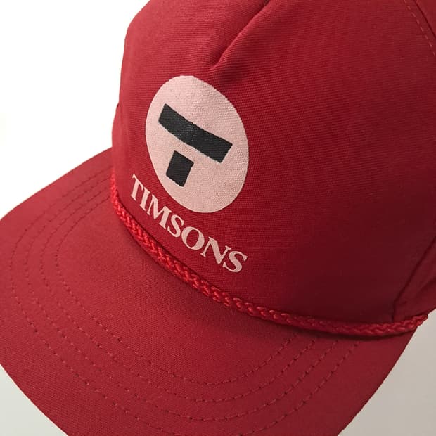 CA057 TIMSONS 90s 미국판 레더 스트랩 레드 로프캡 모자