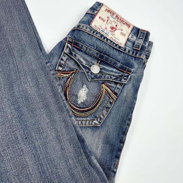 트루릴리전 로우라이즈 부츠컷 데님 팬츠 (32인치)