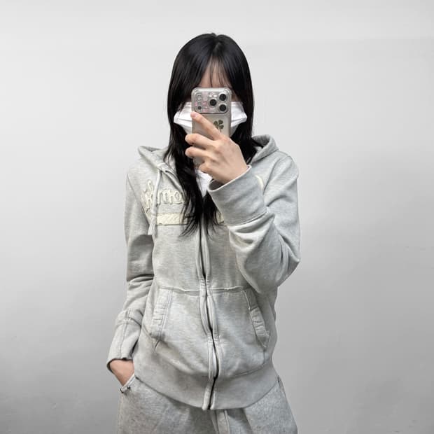 아베크롬비 스펠 로고 후드집업 그레이