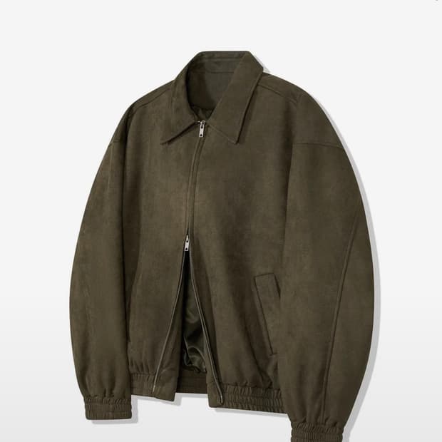스탠다드 블루종 스웨이드 자켓 카키