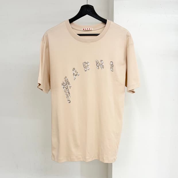 마르니 베이지 크리스탈 로고 하프티 