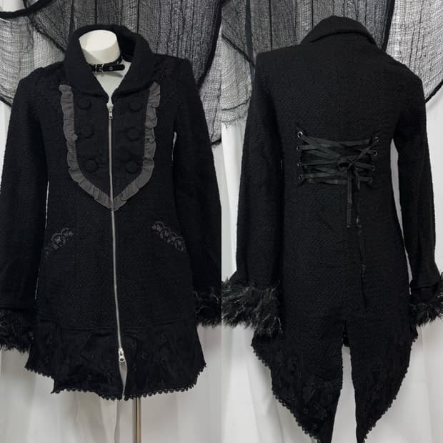 black detail corset coat