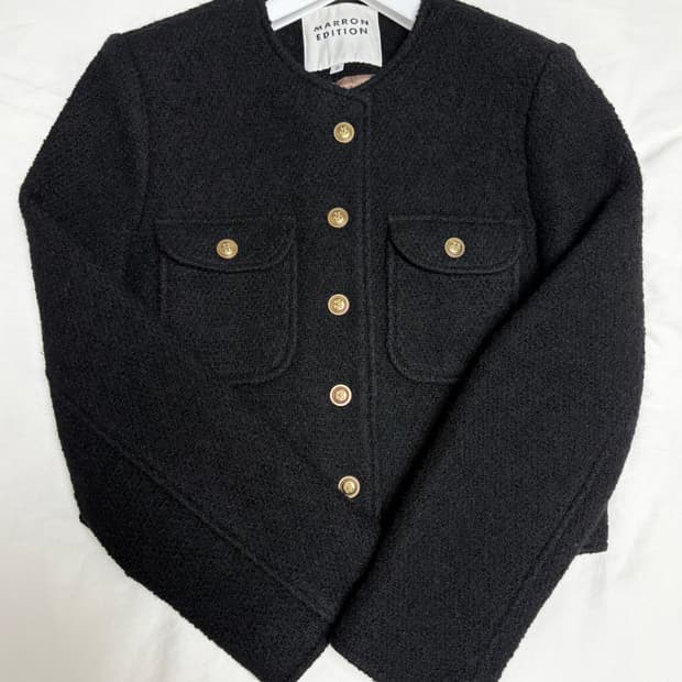 마론에디션 윈터 트위드 크롭 자켓