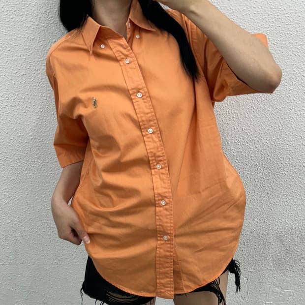 폴로 랄프로렌 옥스포드 오렌지 셔츠 90