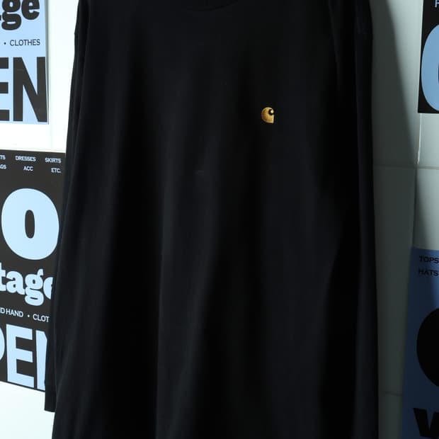 (XL-2XL) 칼하트 긴팔티셔츠 블랙 루즈 무지 로고-H32714