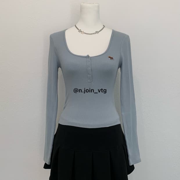 아베크롬비 헨리넥 뮤트하늘 롱슬리브