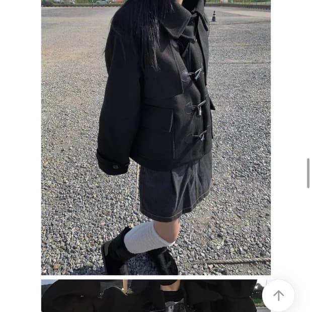 레이브 떡볶이 숏 더플 박시 코트 자켓