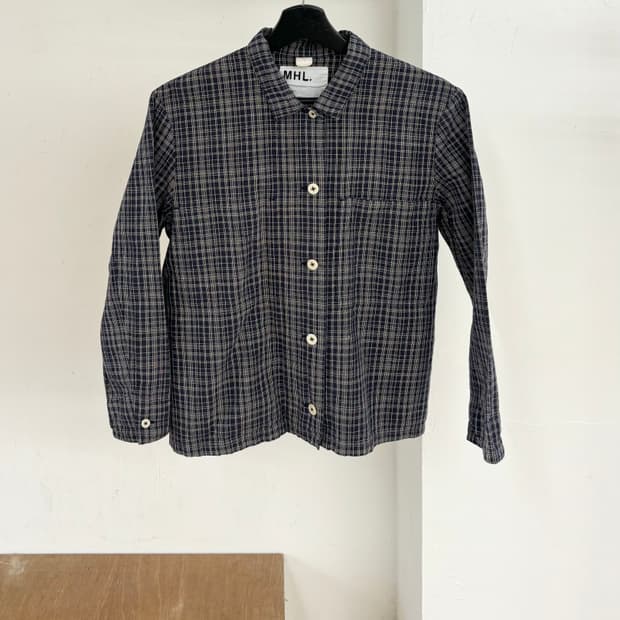 엠에이치엘 그레이 체크 셔츠
