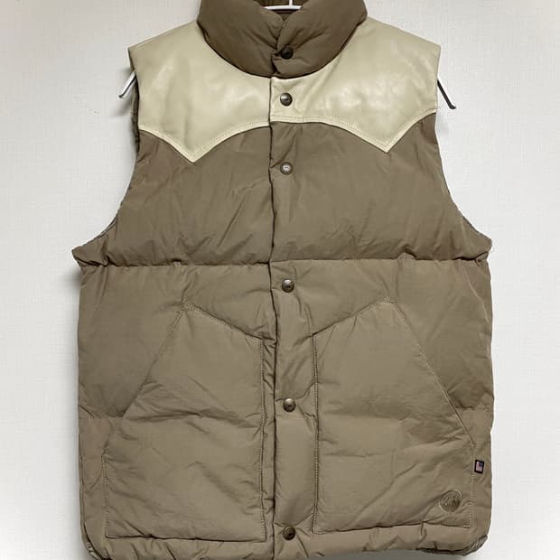 USA 펜필드 40주년 덕다운 레더 요크 베스트 패딩 (베이지) M