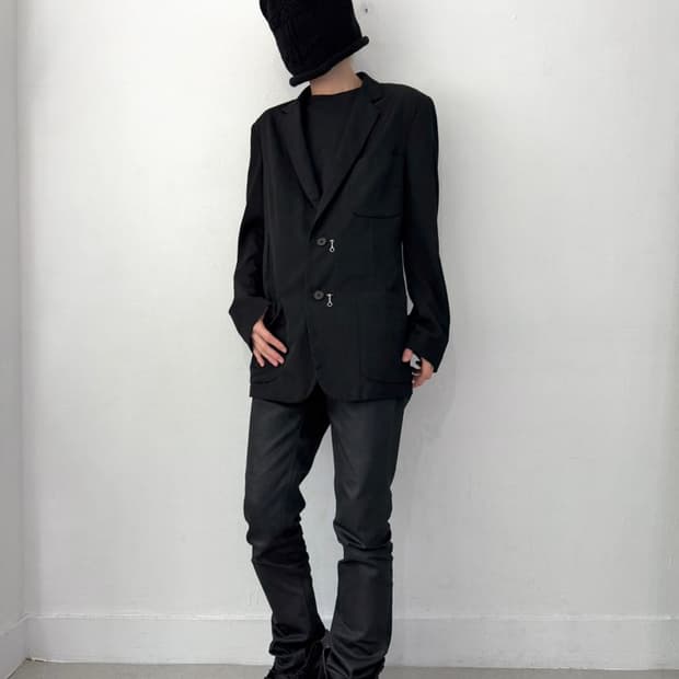 요지 야마모토 04AW 지퍼버튼 오버 블레이저