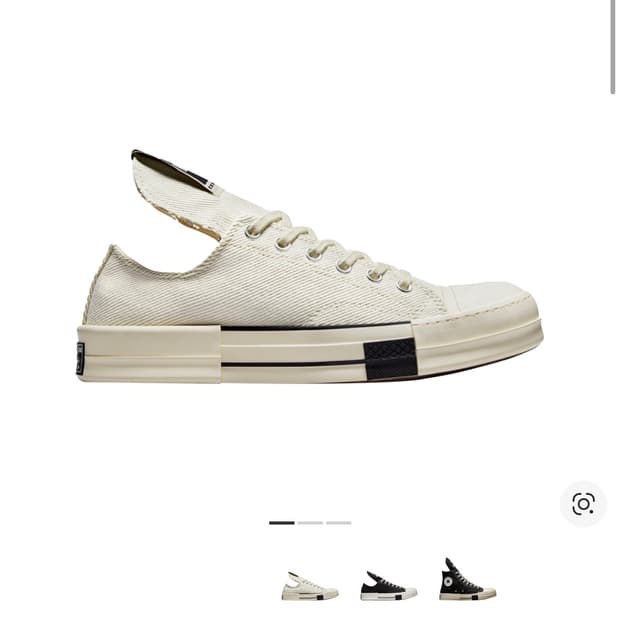 릭오웬스 컨버스 다크스타 척 70 로우 화이트 305사이즈