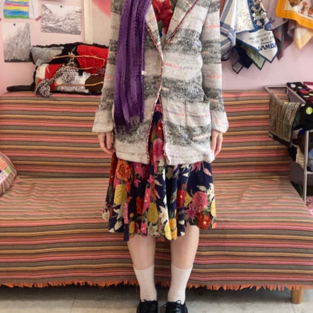 샤넬st 가벼운 트위드 롱 자켓