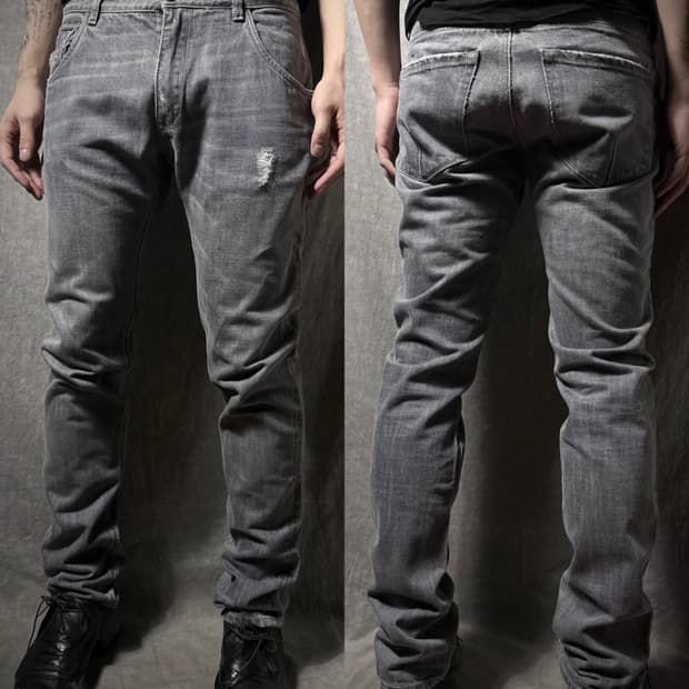 Poeme Bohemien Washed Distressed Denim
