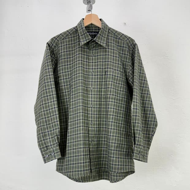 이브 생로랑 뿌르 옴므 카키 레귤러 체크 셔츠