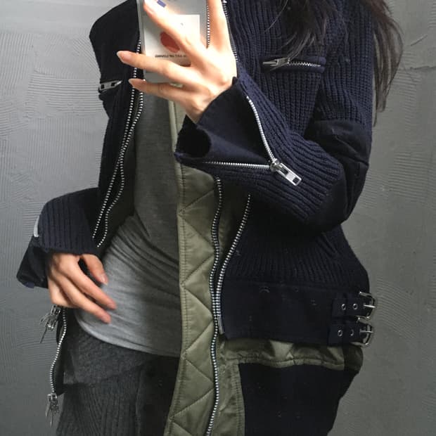 Sacai 사카이 니트 MA-1 디테일 집업 자켓 
