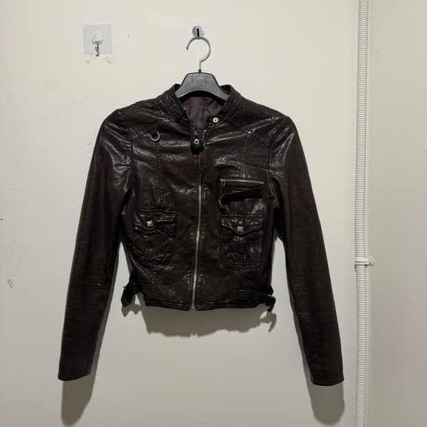 빈티지 램스킨 레더 자켓