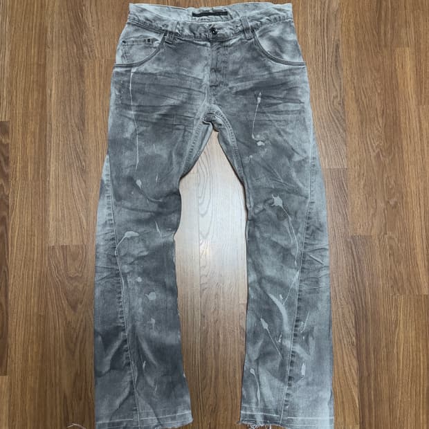 Tete homme 워시드 그레이 부츠컷 팬츠