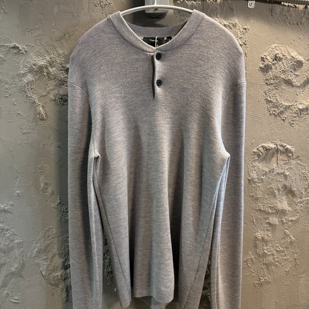 띠어리 헨리넥 메리노 울 니트 그레이 M